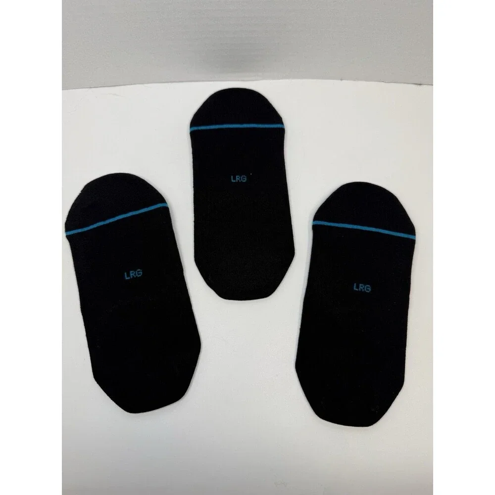 STANCE Basic Pack Of 3 No Show Socks In Black Sz Large Unisex New